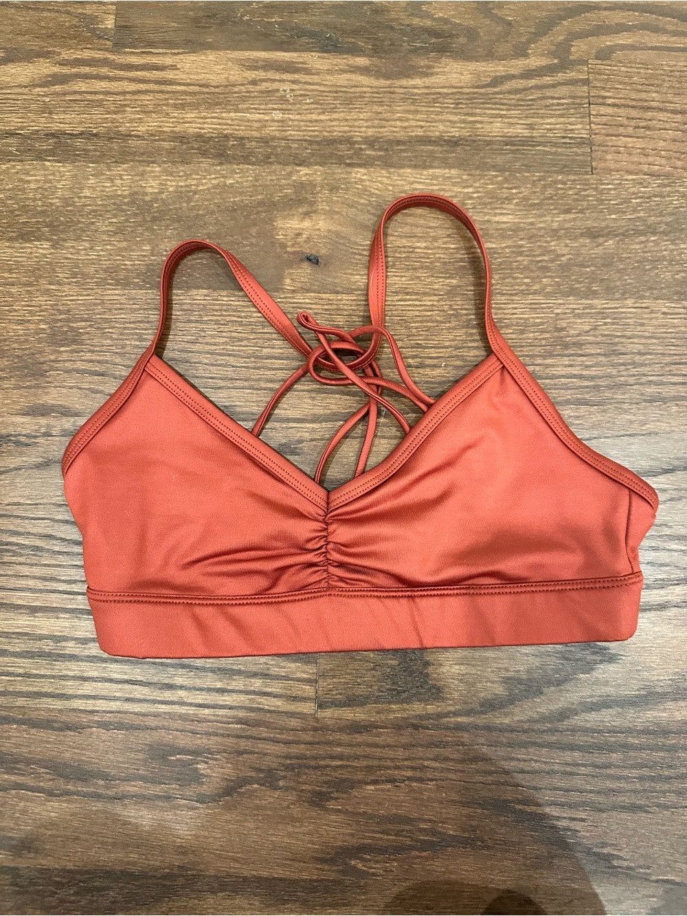 ALO Yoga Strappy Rust Orange Bikini Top